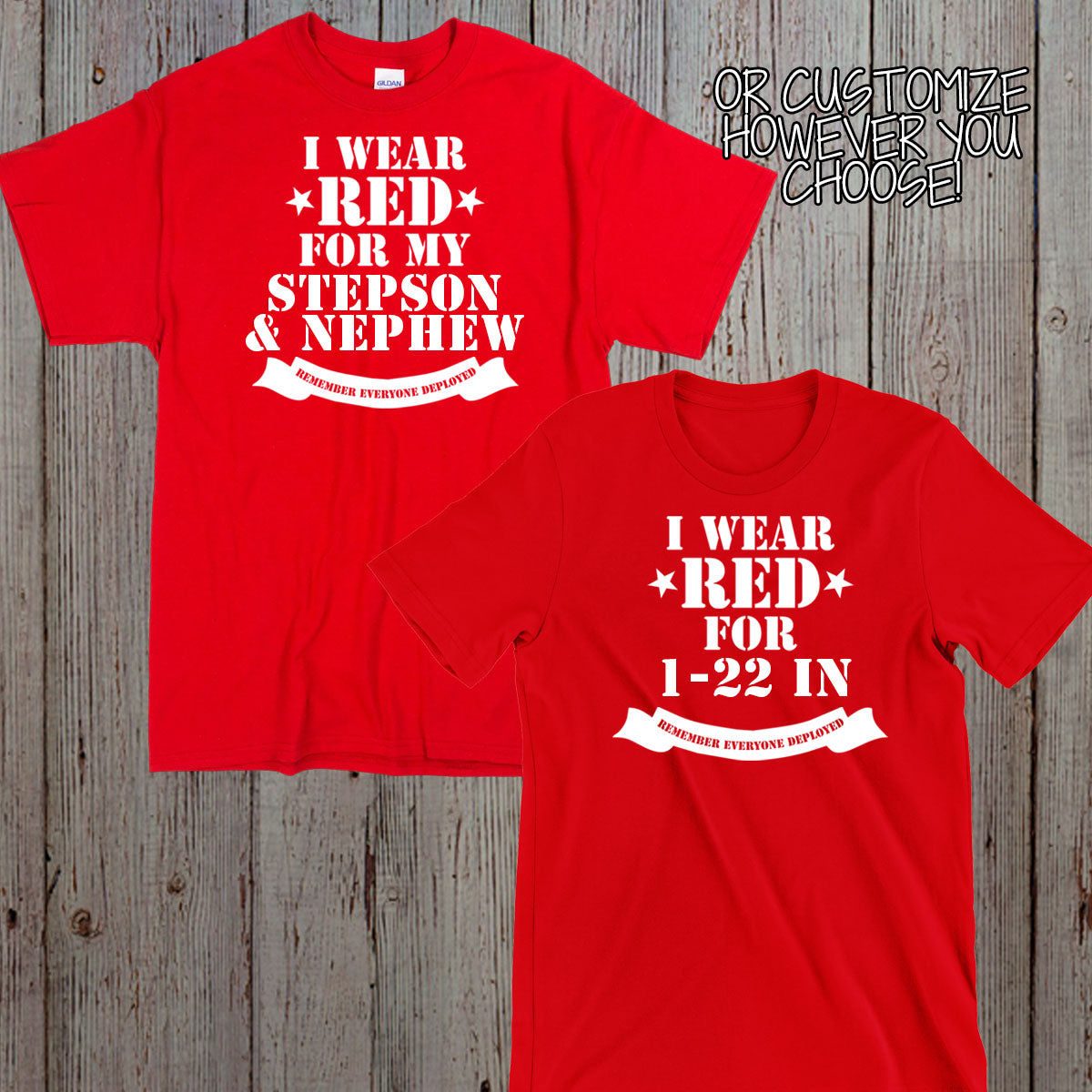custom I Wear Red for My Son RED Friday shirt