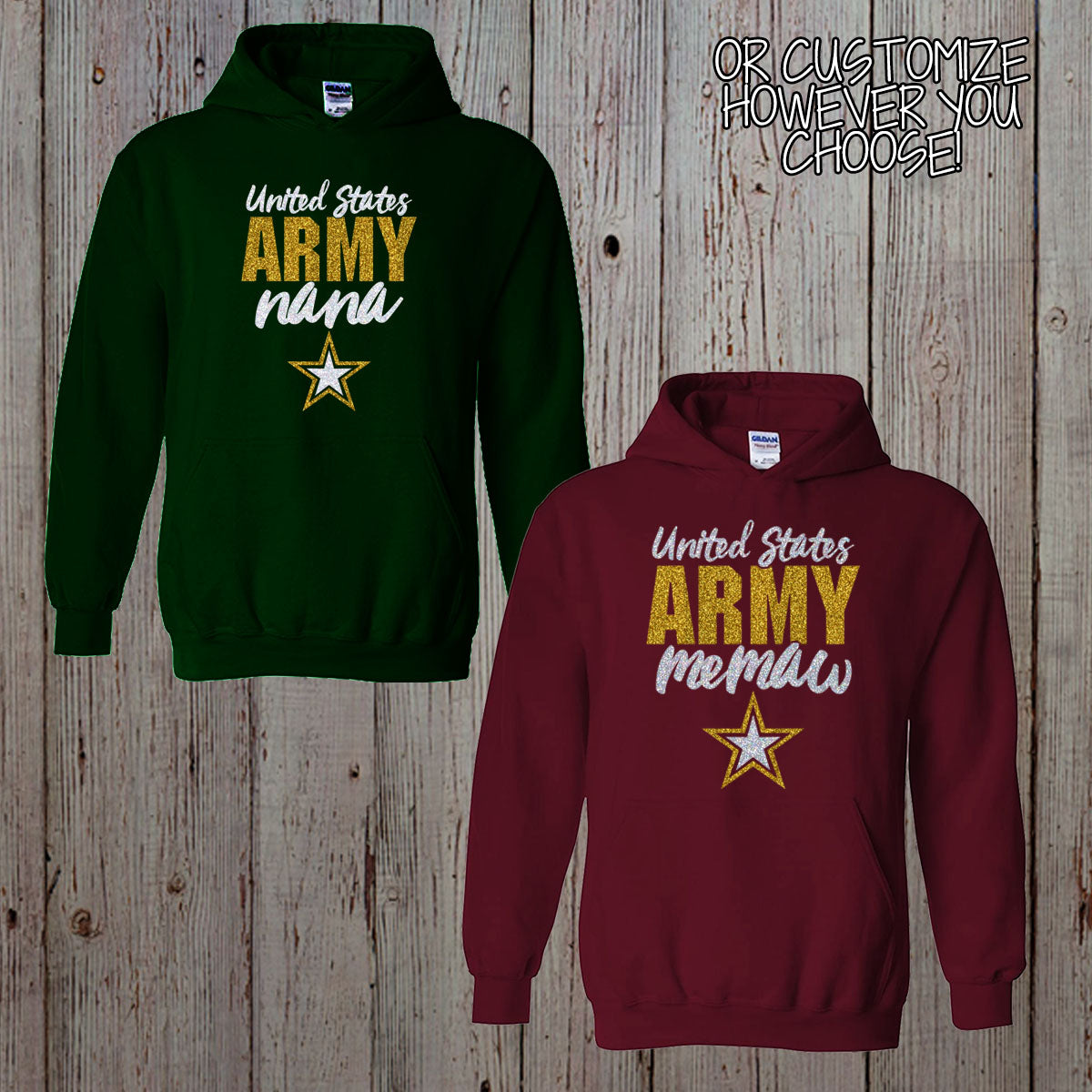 custom US Army grandma sweatshirt
