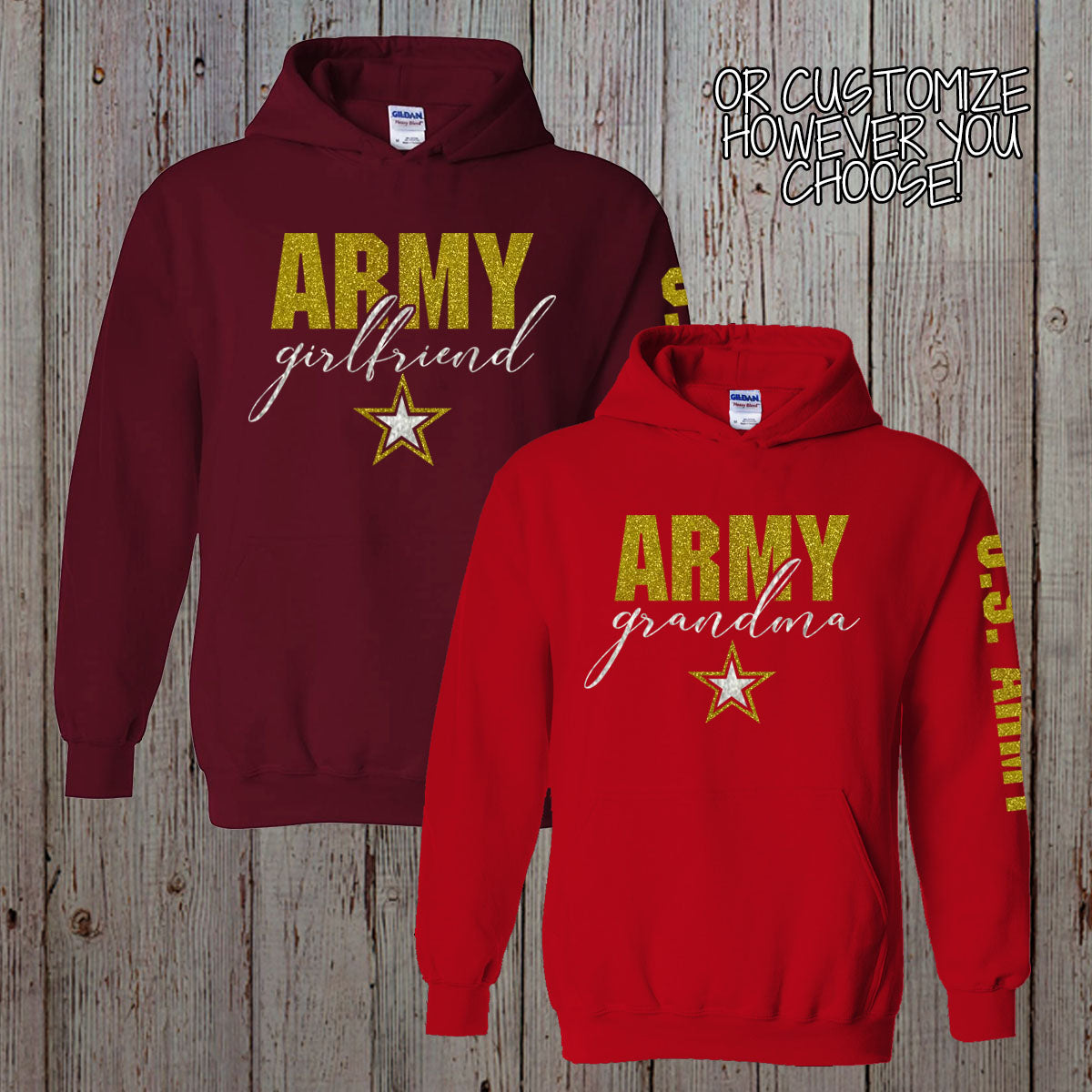 custom Army mom hooded sweatshirt