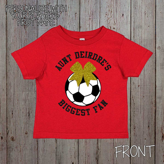 Aunt's Biggest Fan soccer baby bodysuit / toddler shirt