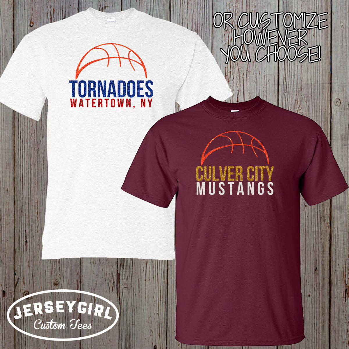 custom glitter basketball shirt