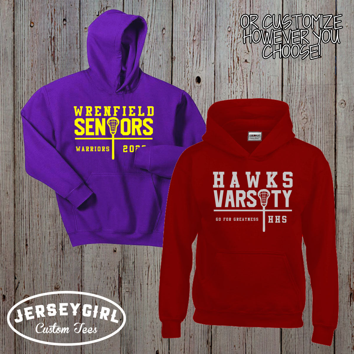 custom lacrosse hoodie with name and number