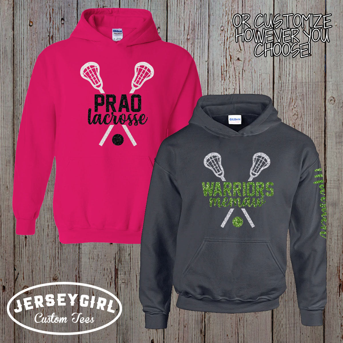 Custom Glitter Lacrosse Mom Sweatshirt