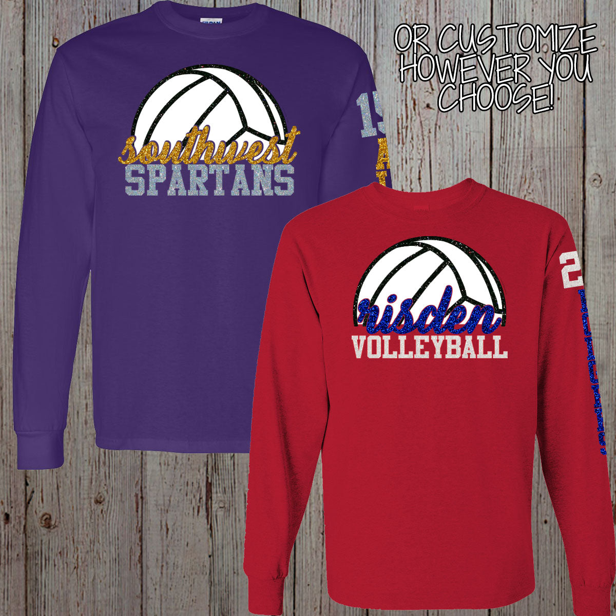 custom long sleeve volleyball mom shirt