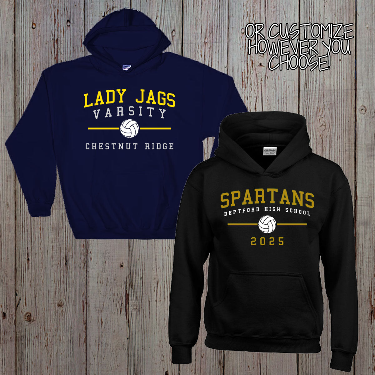 custom volleyball team hoodies
