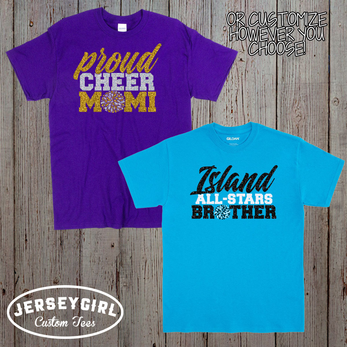 glitter cheer mom shirt with name