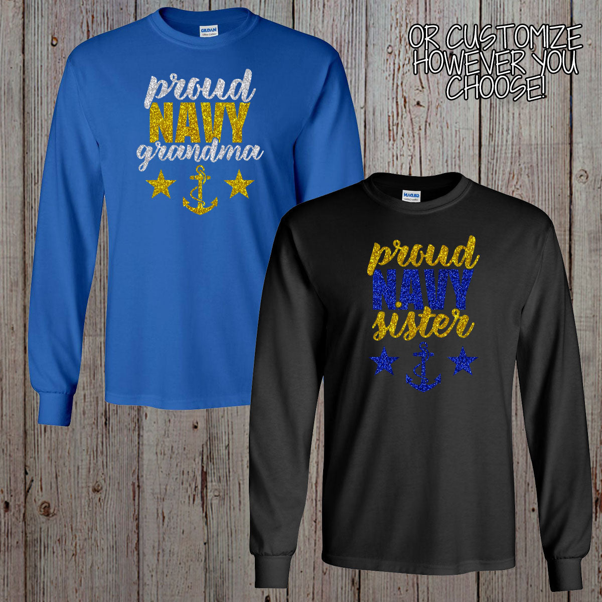 custom long sleeve Navy mom shirt