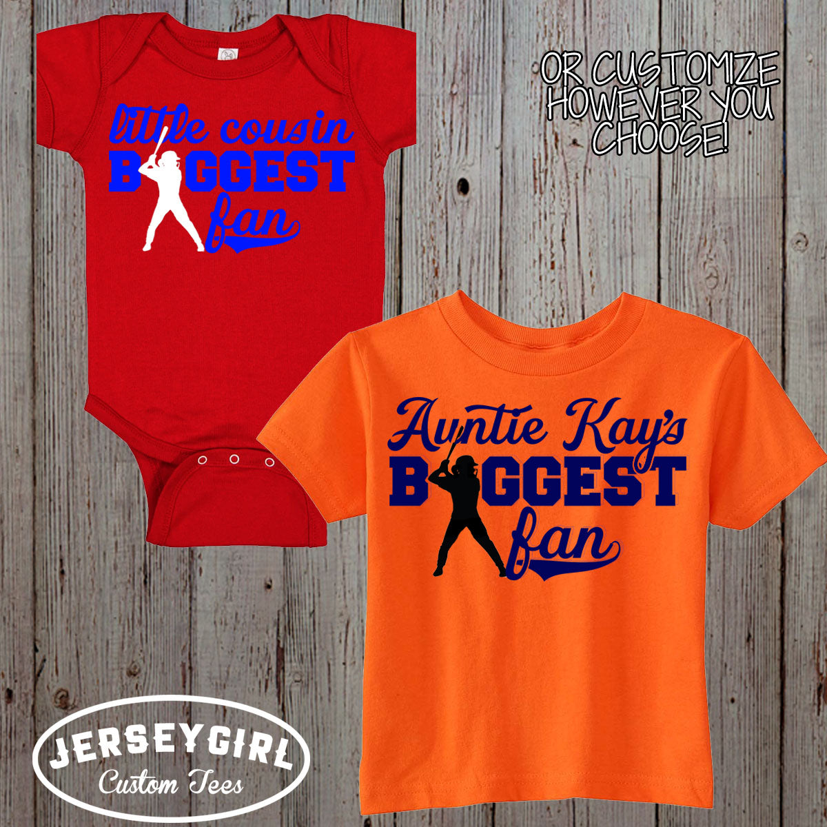 Little Brother Biggest Fan softball bodysuit or toddler shirt