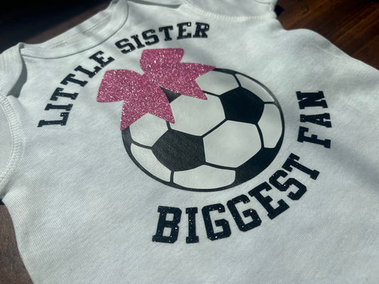 ittle sister biggest fan soccer shirt