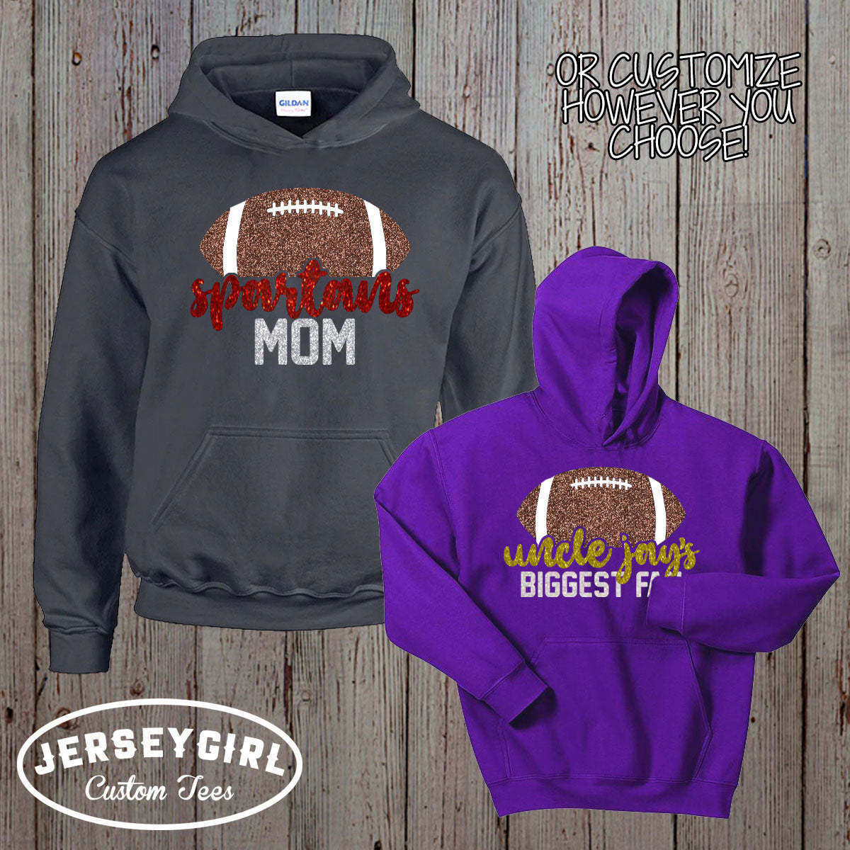 custom football sister hoodie