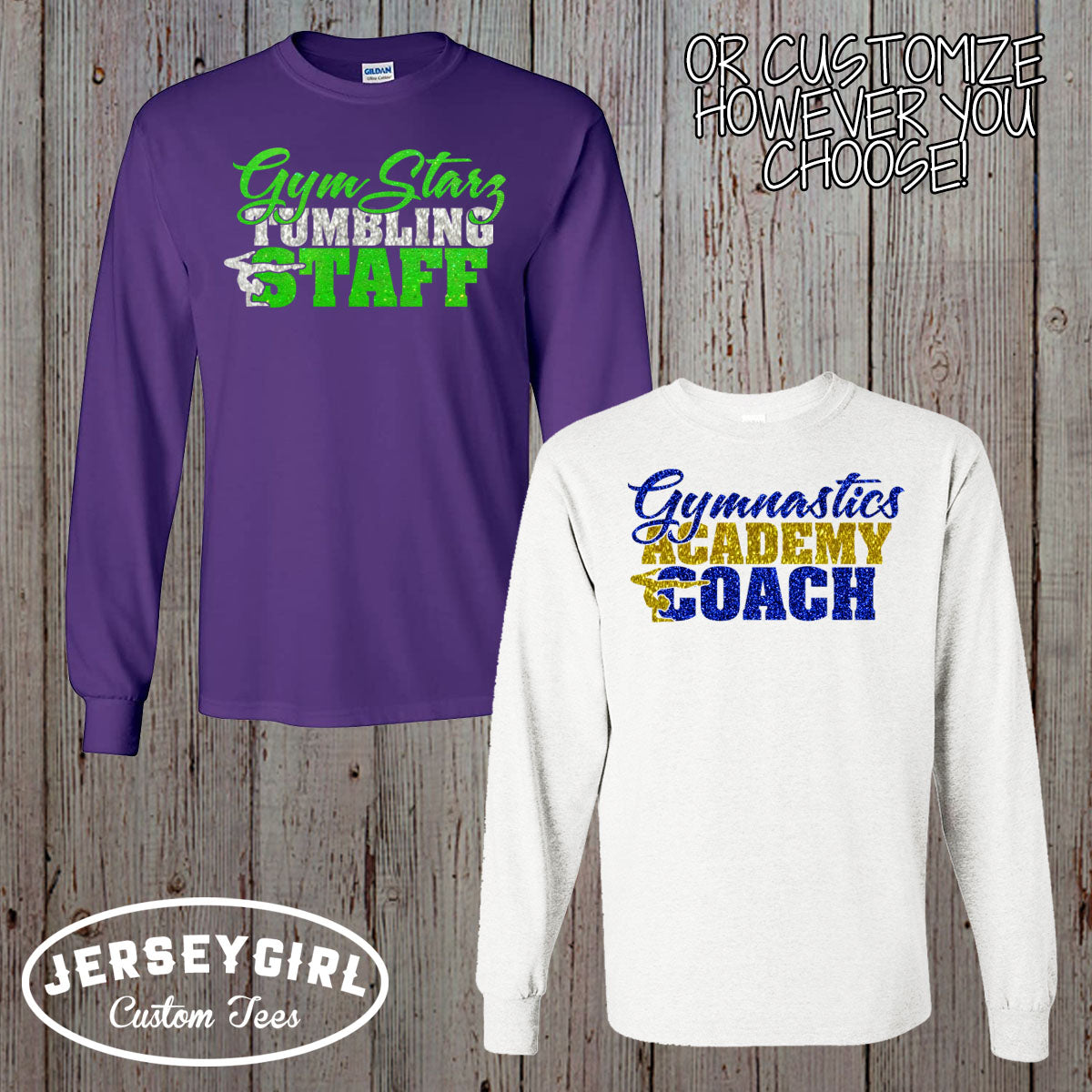 long-sleeve gymnastics coach shirt with name