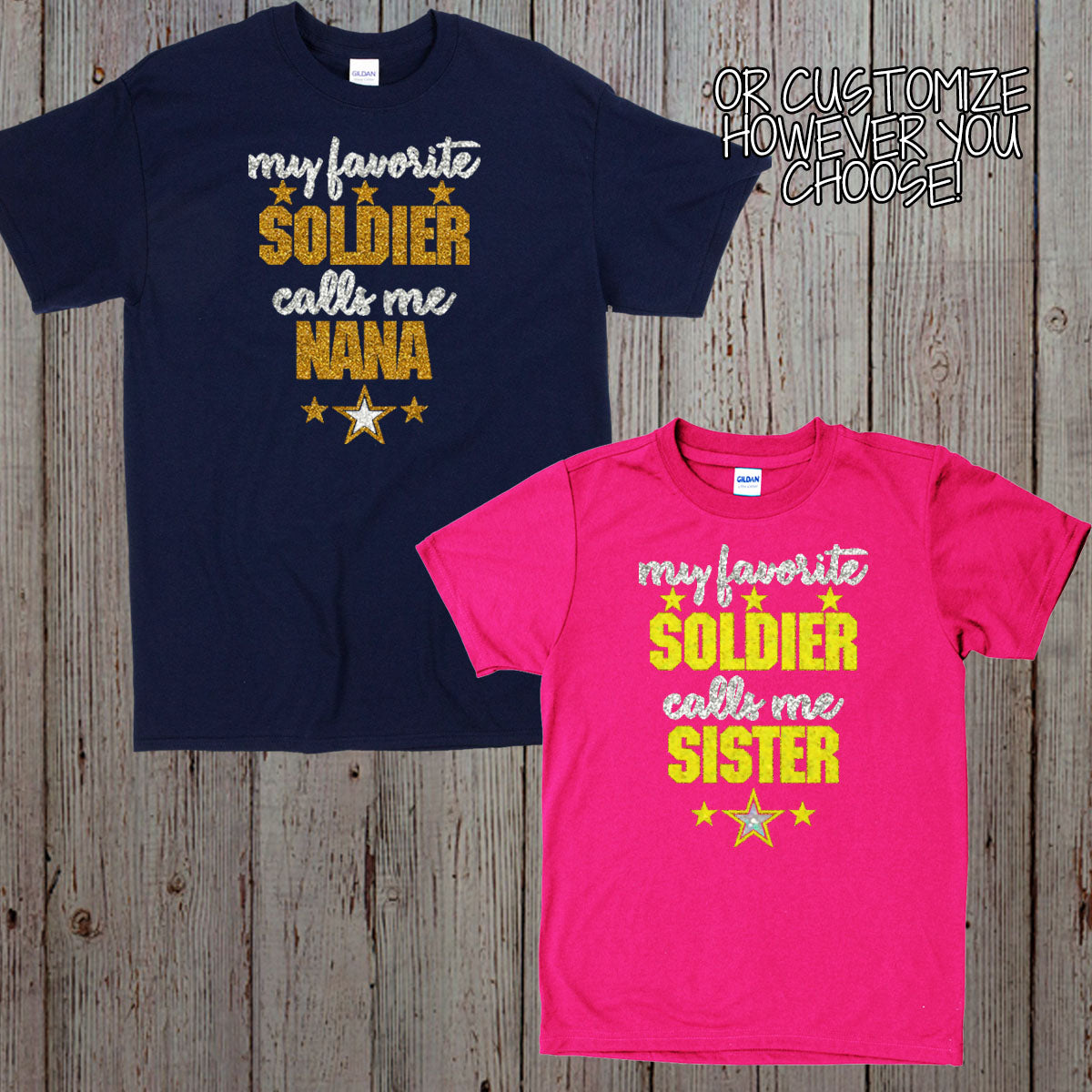 glitter My Favorite Soldier Calls Me Mom shirt