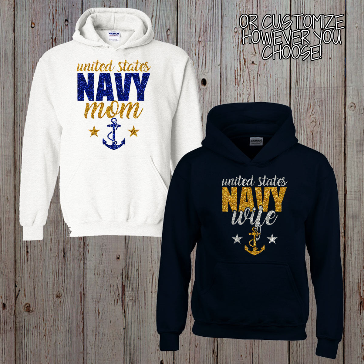 custom Navy girlfriend sweatshirt