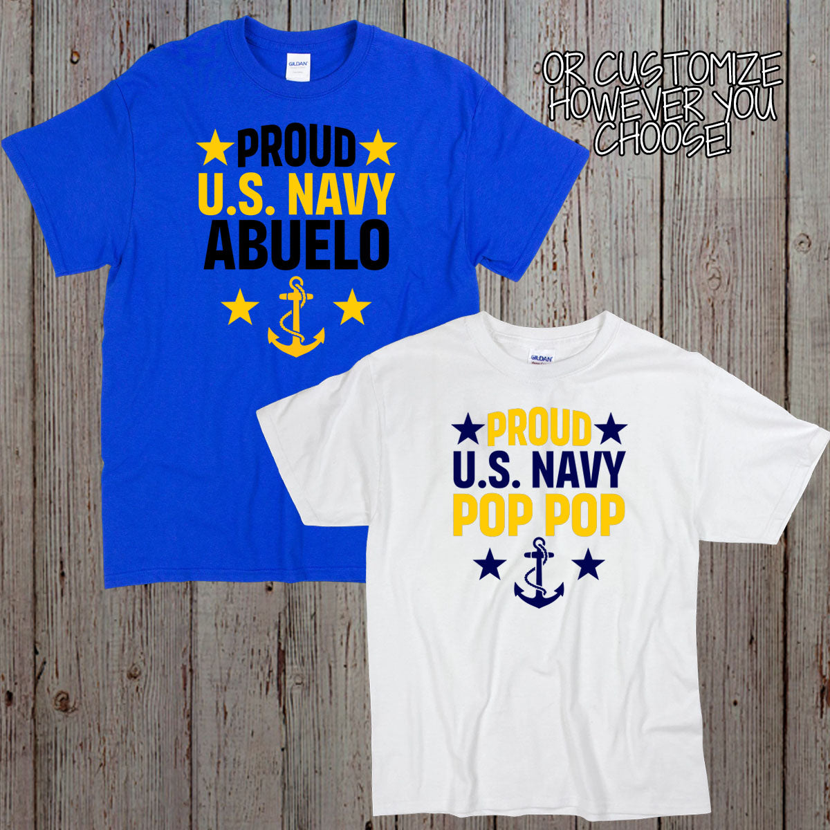 custom Navy Grandpa shirt