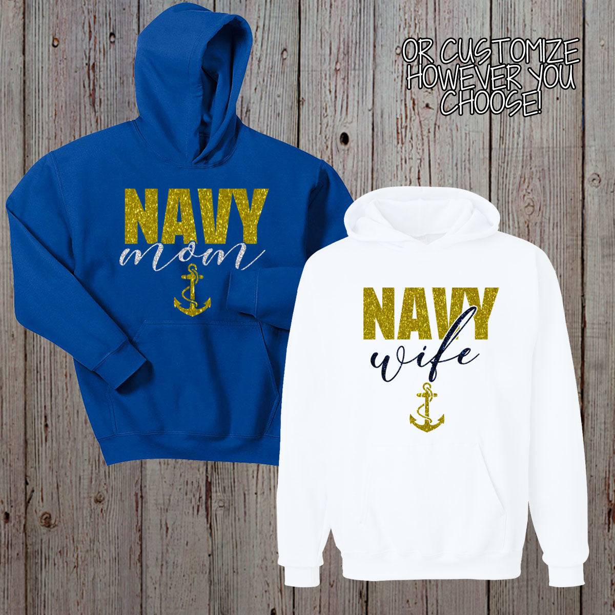 custom Navy sister hoodie