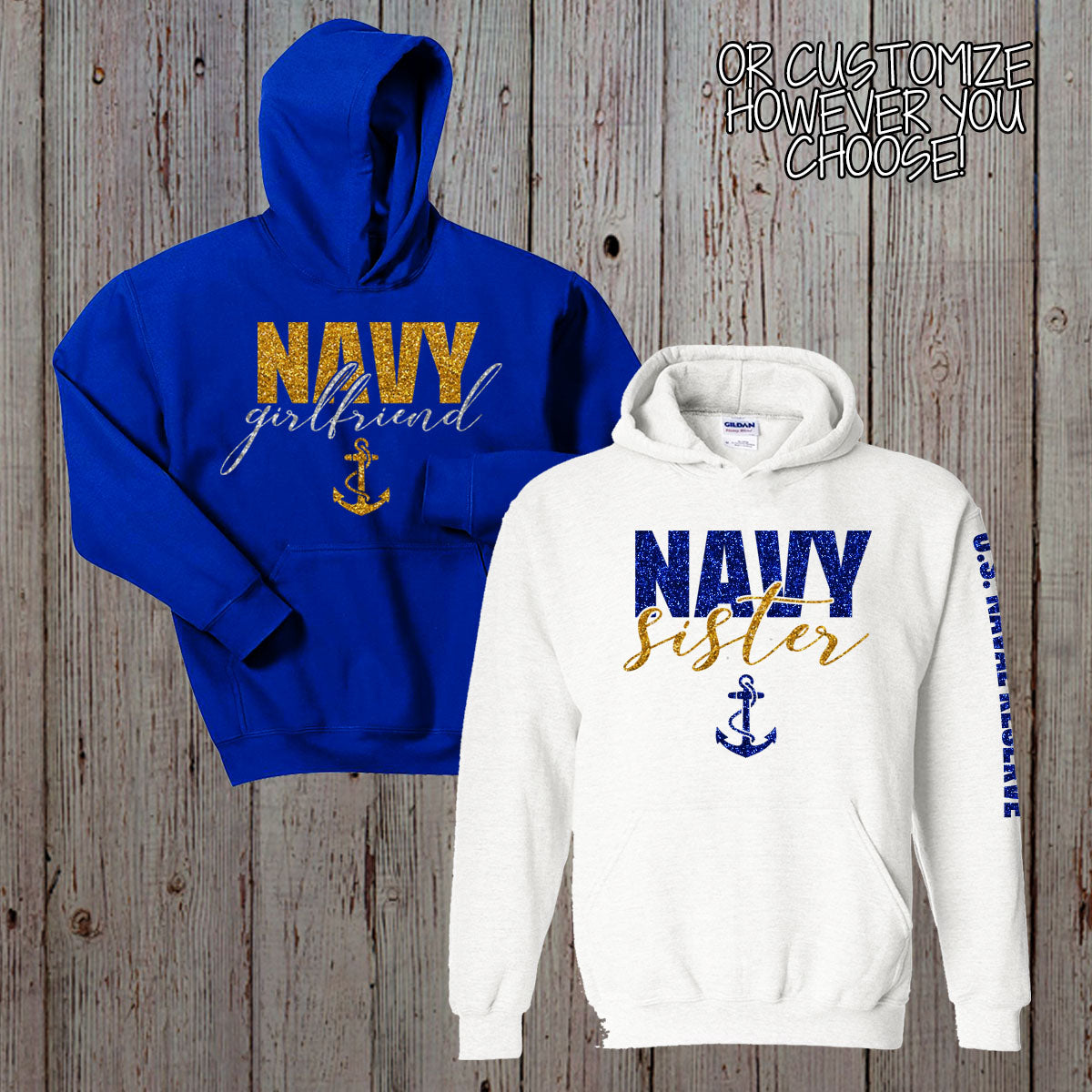 custom Navy wife hoodie