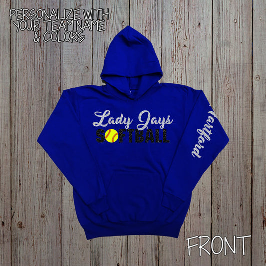 custom girls' softball hoodie
