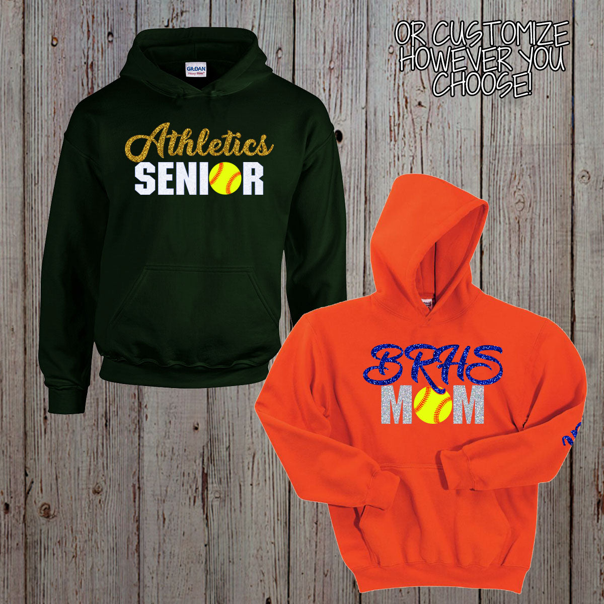 custom girls' softball hoodie