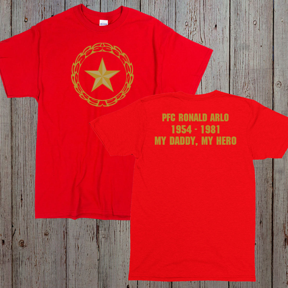 personalized Gold Star family shirts