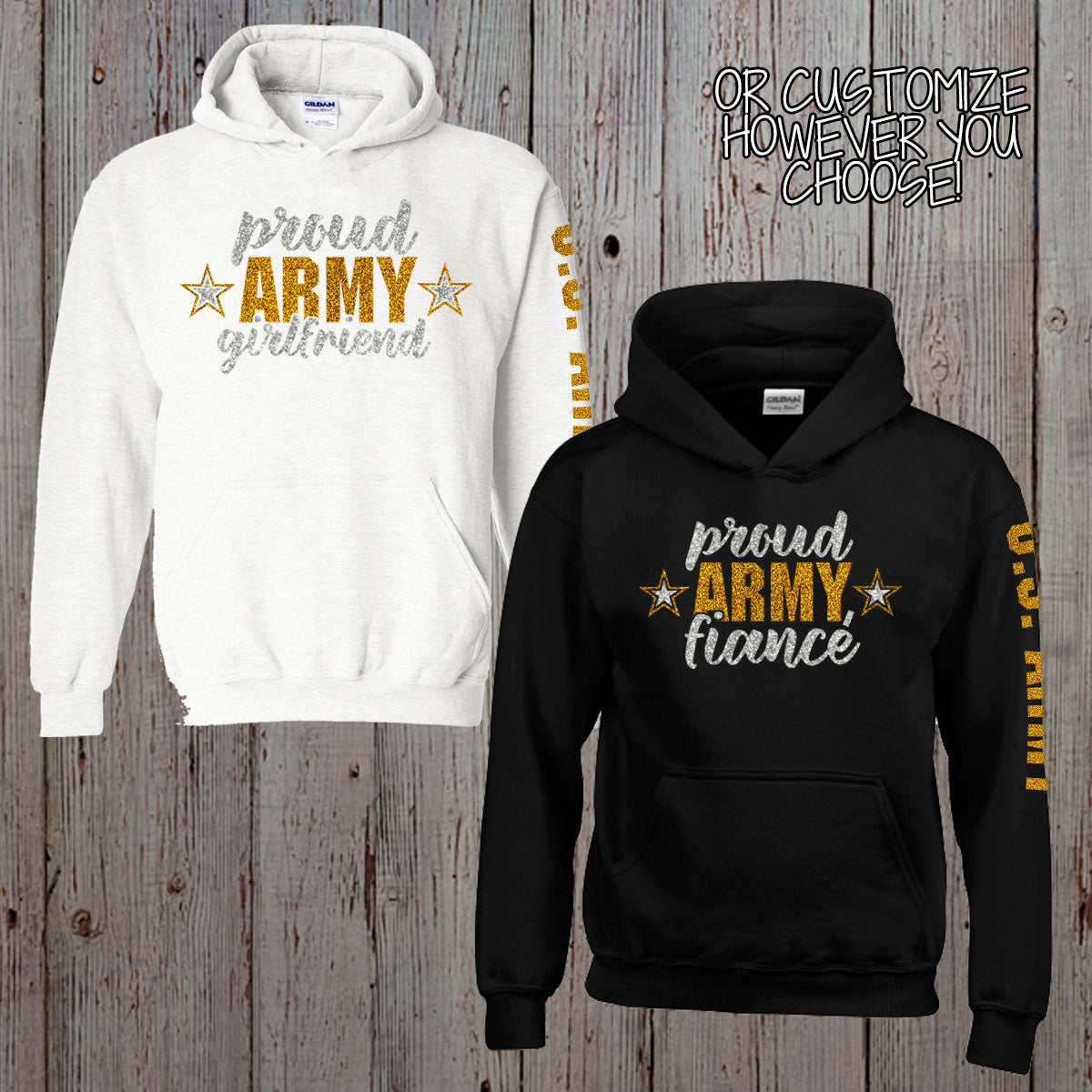 Custom Proud Army Wife Hoodie