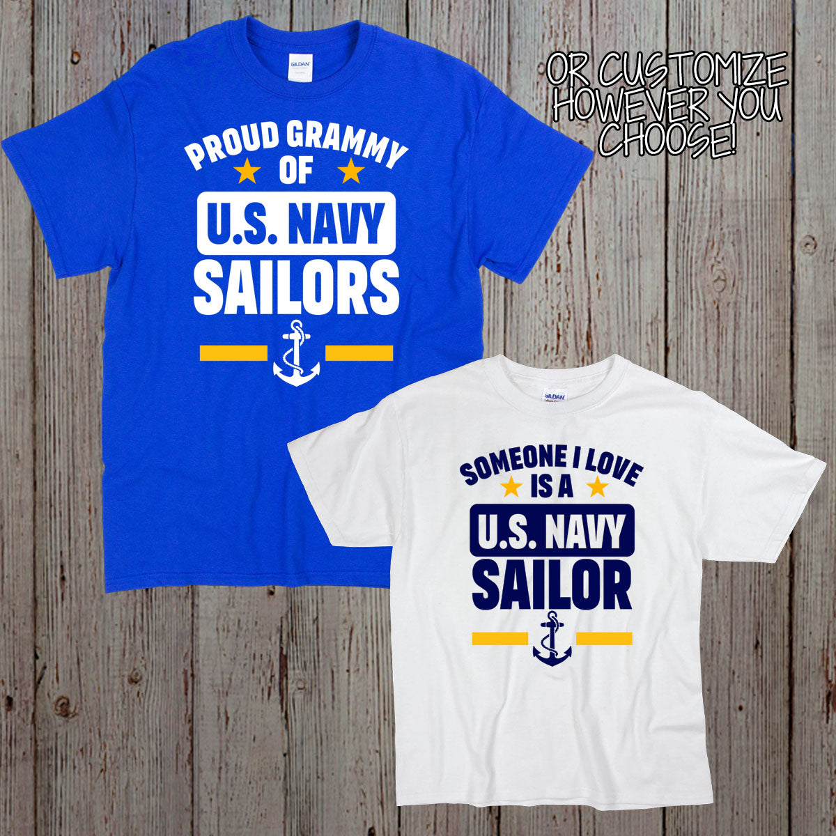 custom Proud Mom of a US Sailor shirt