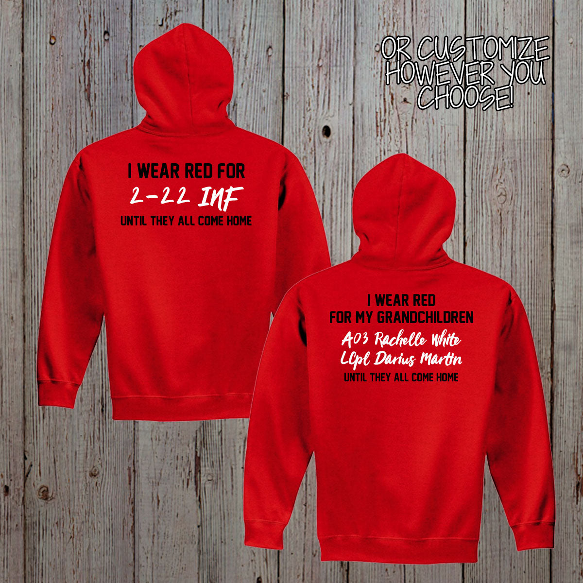 custom RED Friday hoodie