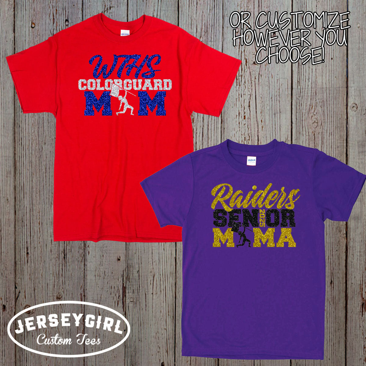 custom color guard senior mom shirt