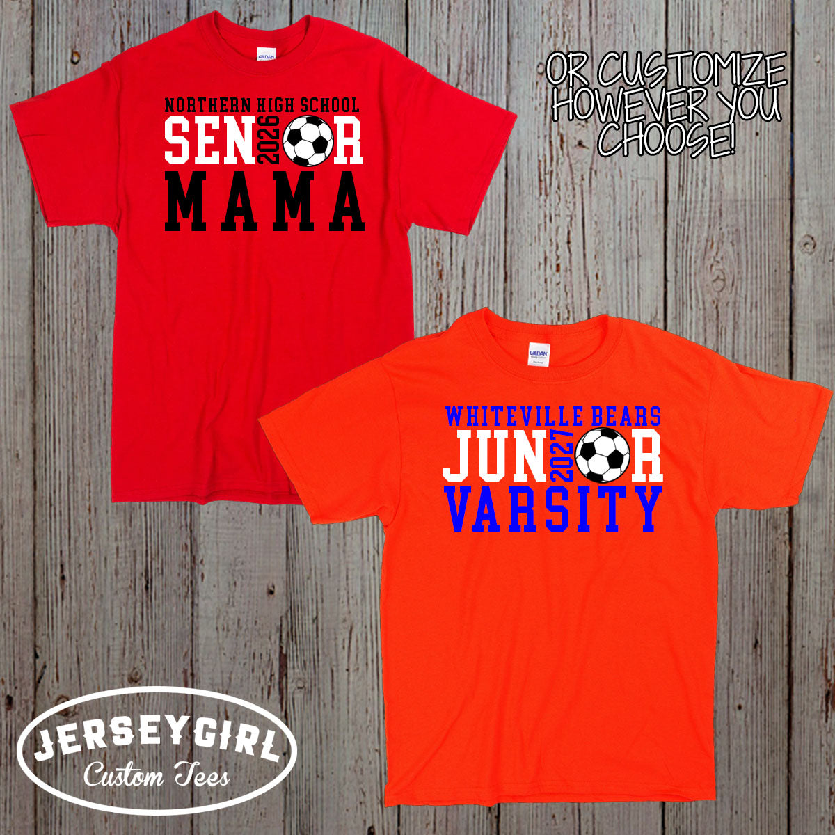 custom soccer senior shirt