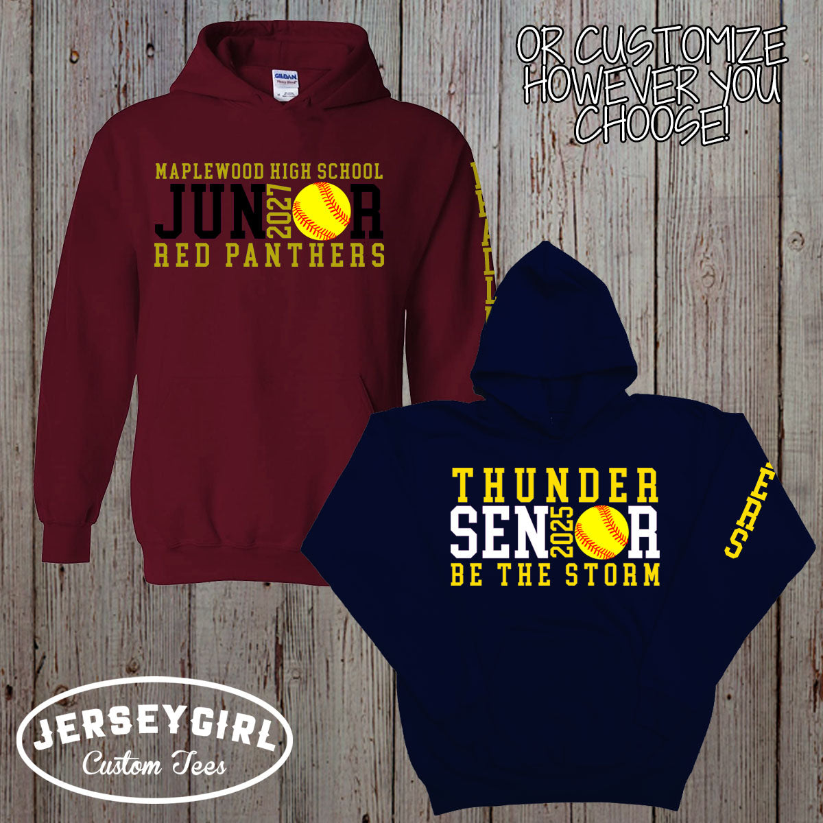 custom senior softball sweatshirt