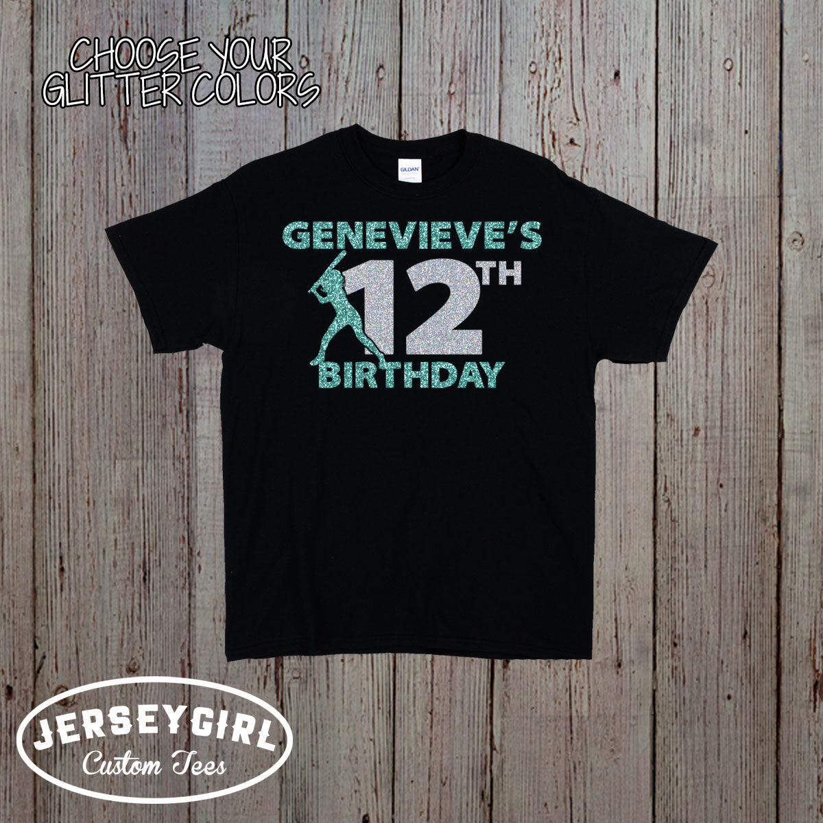 custom softball birthday shirt