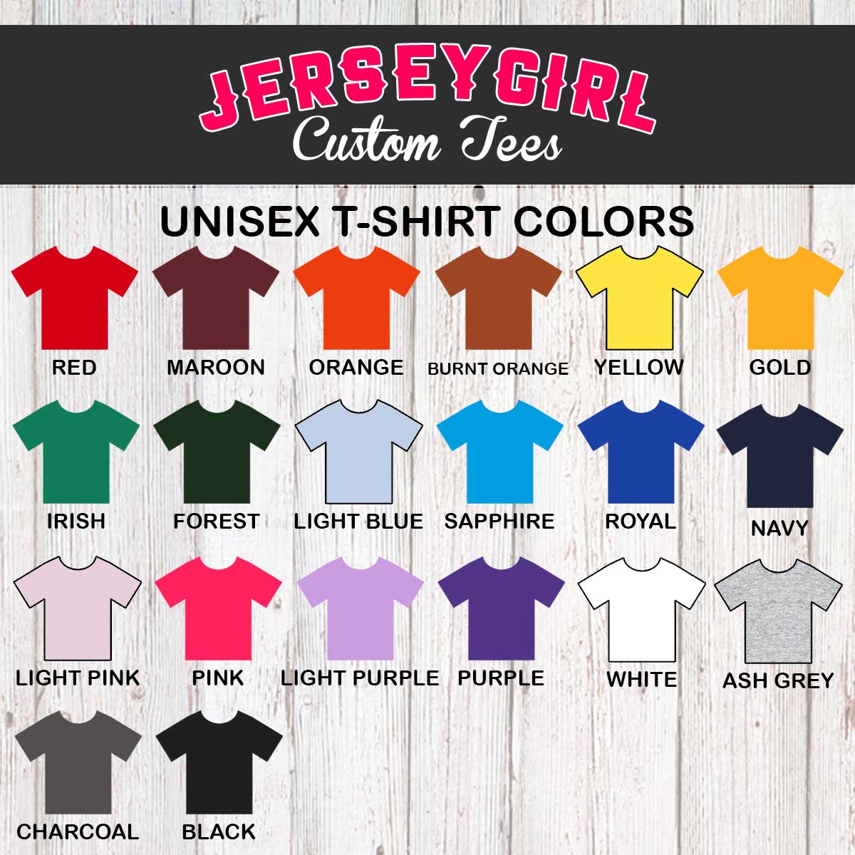 t-shirt colors