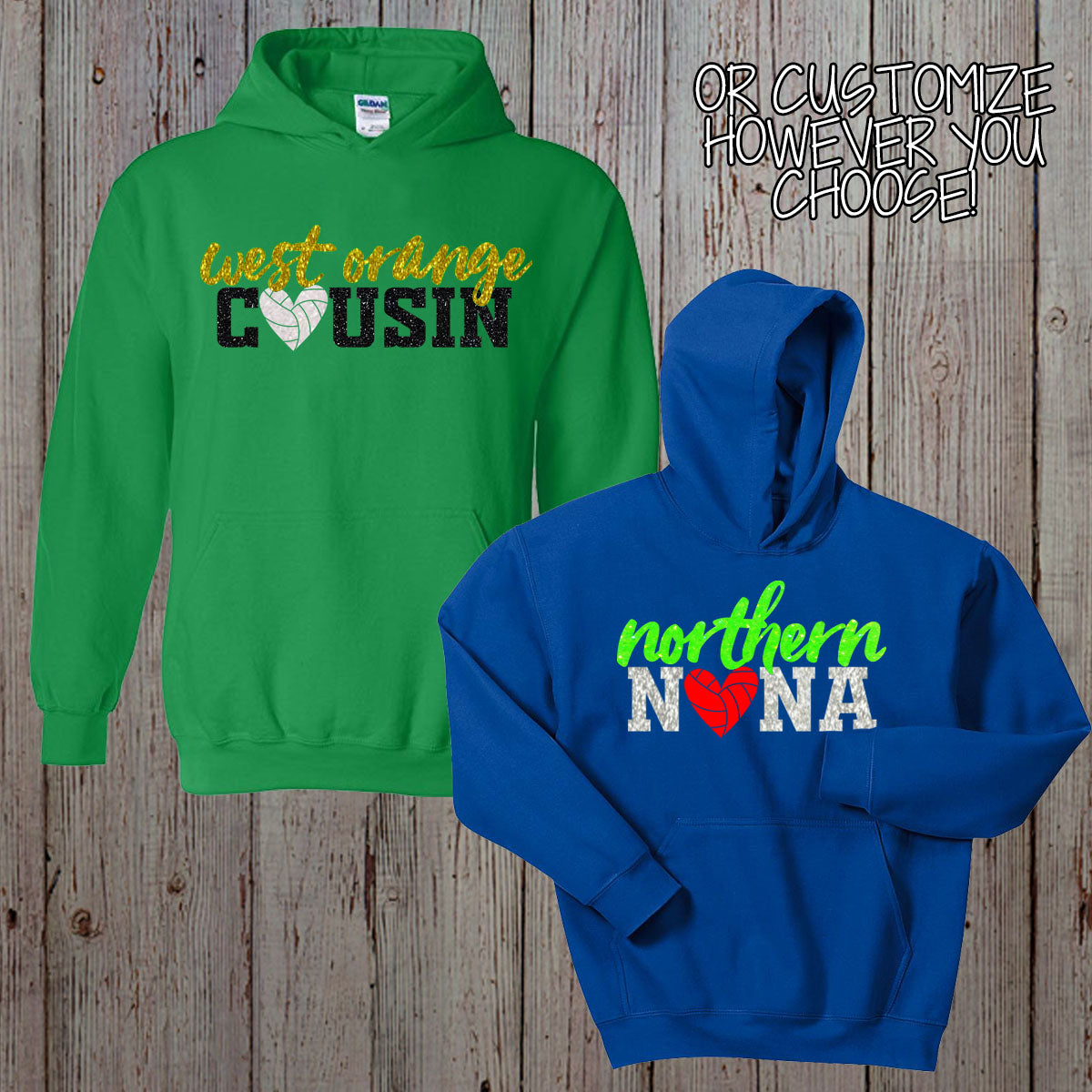 personalized volleyball heart mom sweatshirt