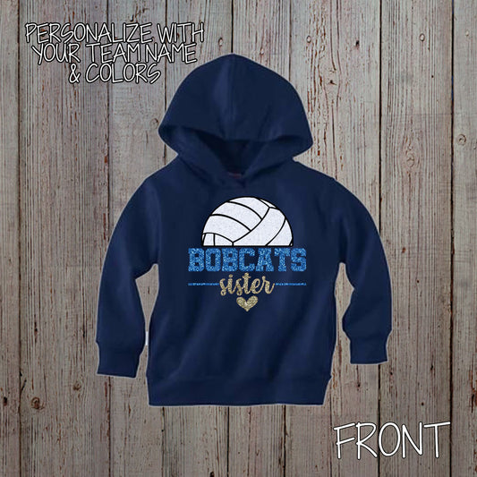 custom volleyball sister hoodie