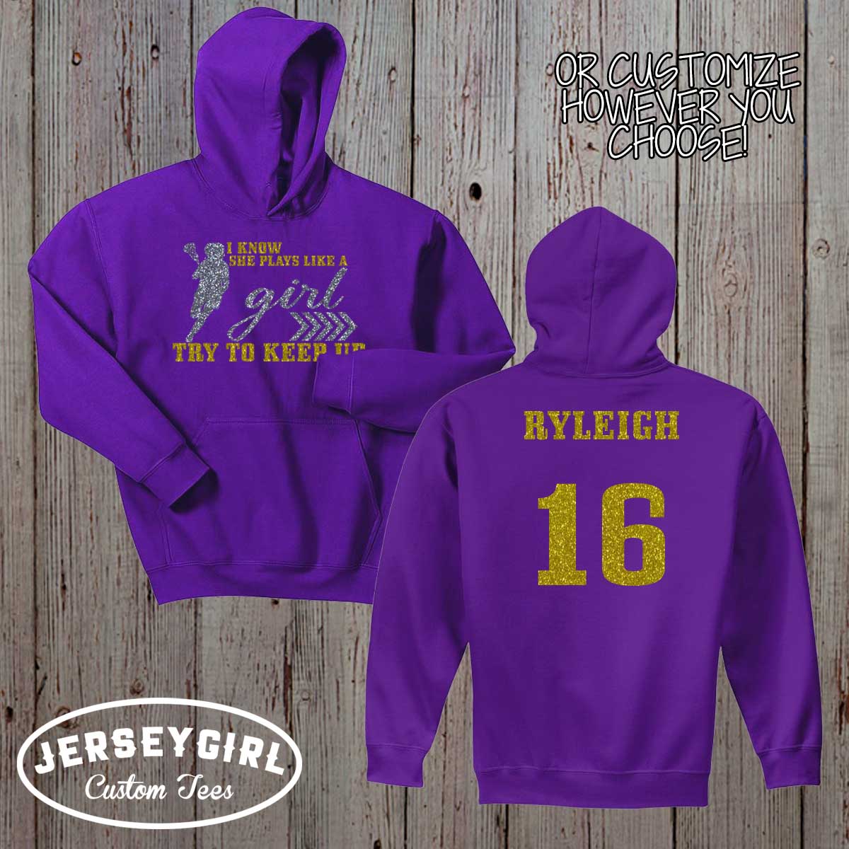 I Know I Play Like a Girl Try to Keep Up lacrosse hoodie