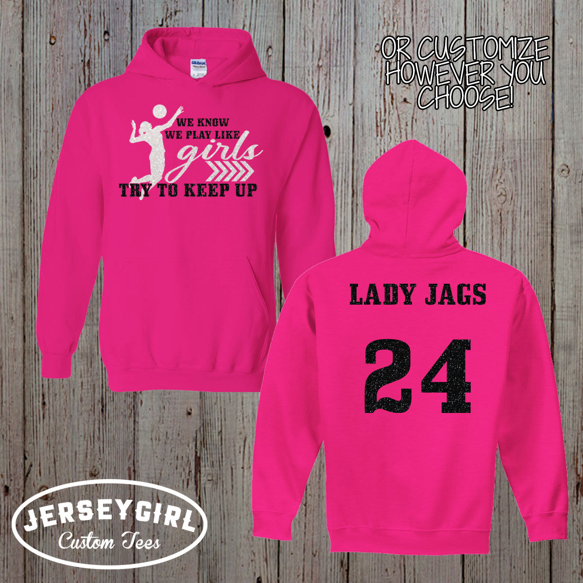 I Know I Play Like a Girl Try to Keep Up Volleyball hoodie