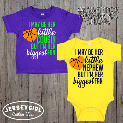 I May Be Her Little Brother But I'm Her Biggest Fan Basketball Bodysuit / Shirt