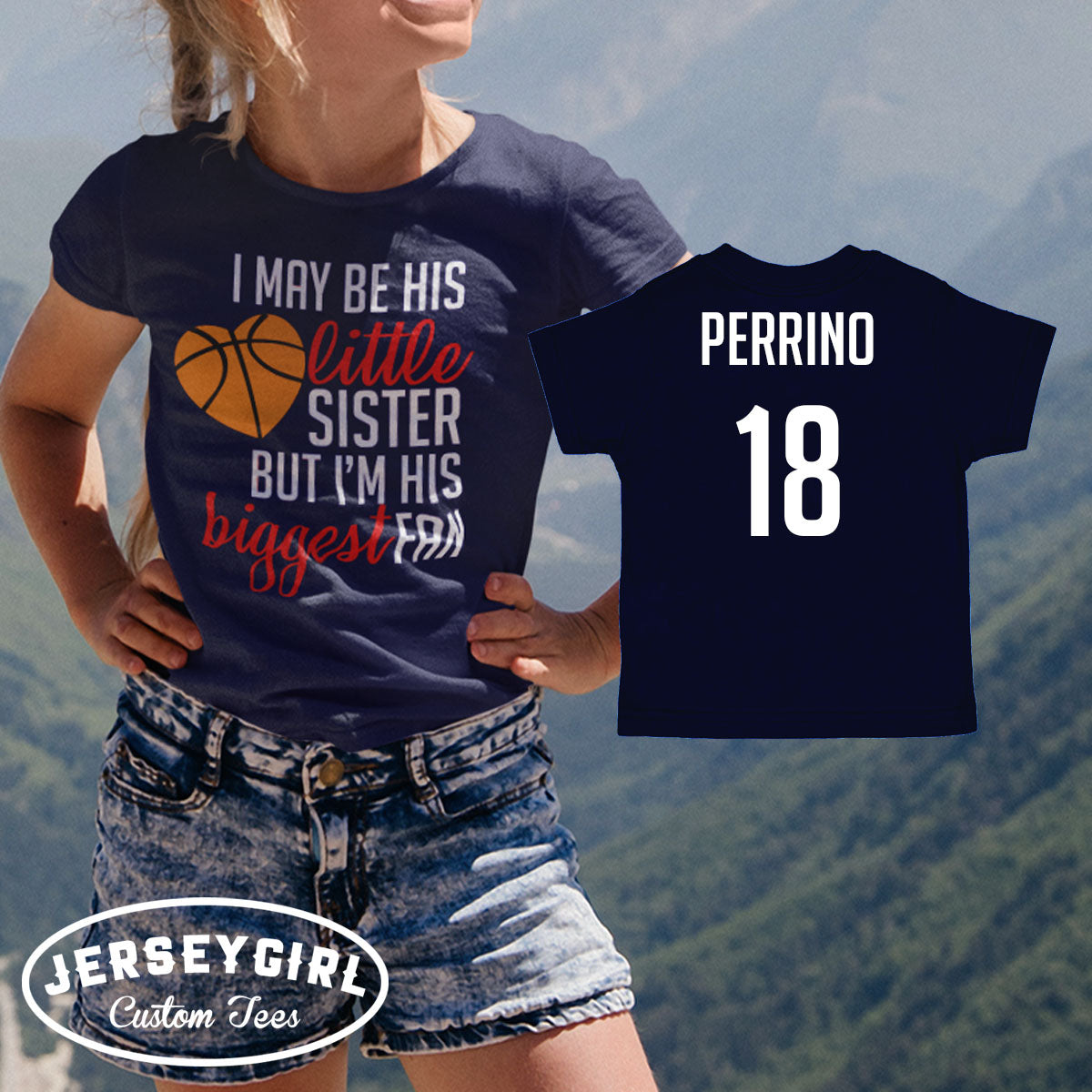 I May Be His Little Sister But I'm His Biggest Fan Basketball Bodysuit / Shirt