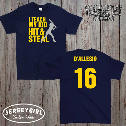 I Teach Girls to Hit & Steal softball coach shirt