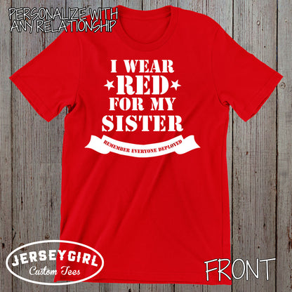 Custom I Wear Red for My Son RED Friday Shirt