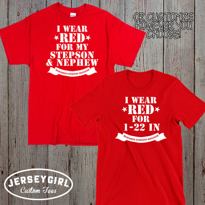 Custom I Wear Red for My Son RED Friday Shirt