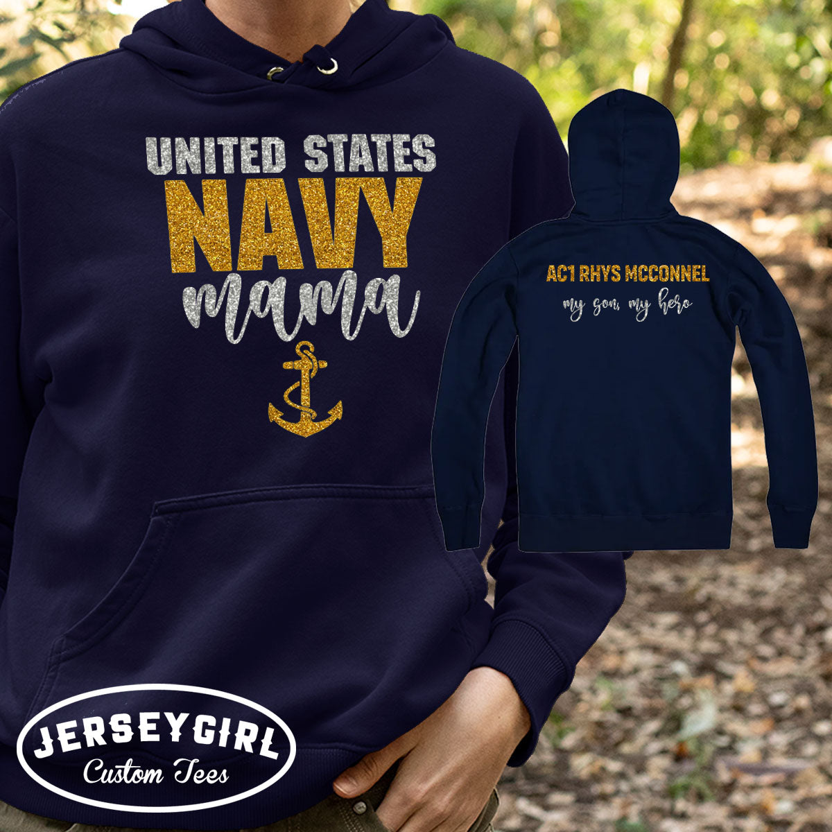 Personalized Navy Mama Sweatshirt