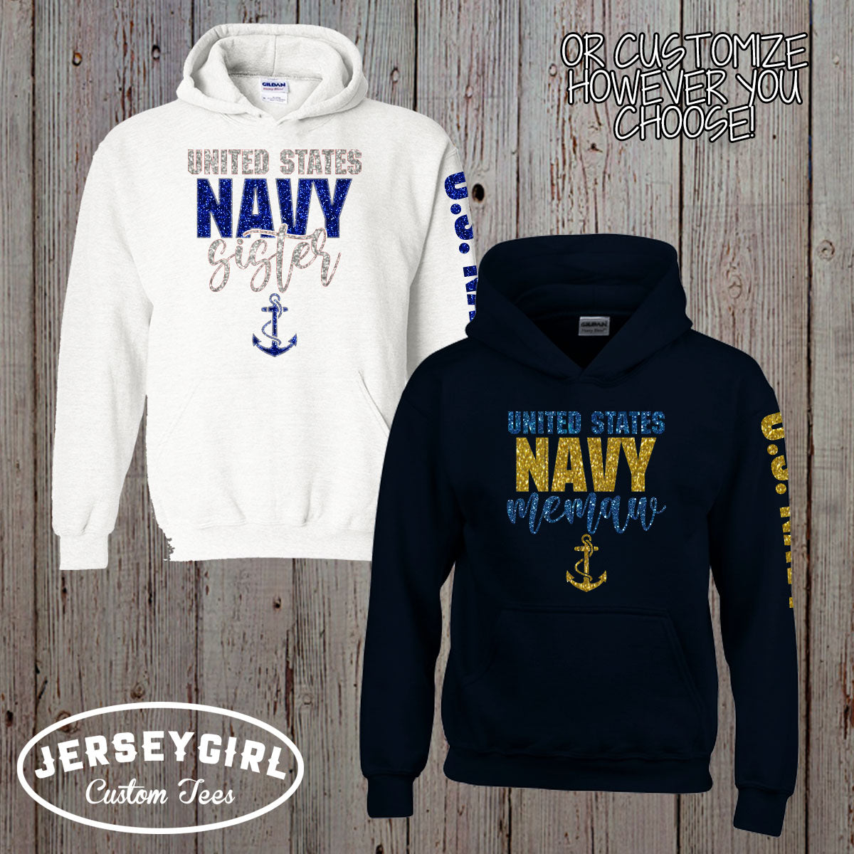 Personalized Navy Mama Sweatshirt