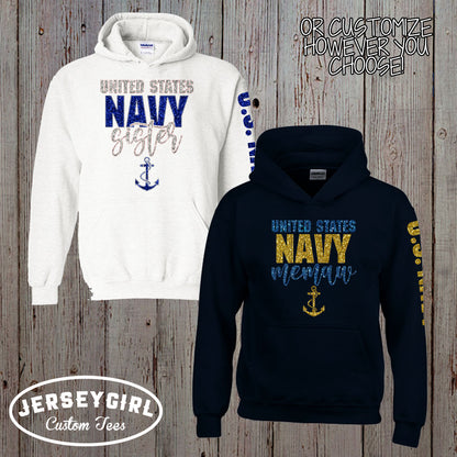 Personalized Navy Mama Sweatshirt