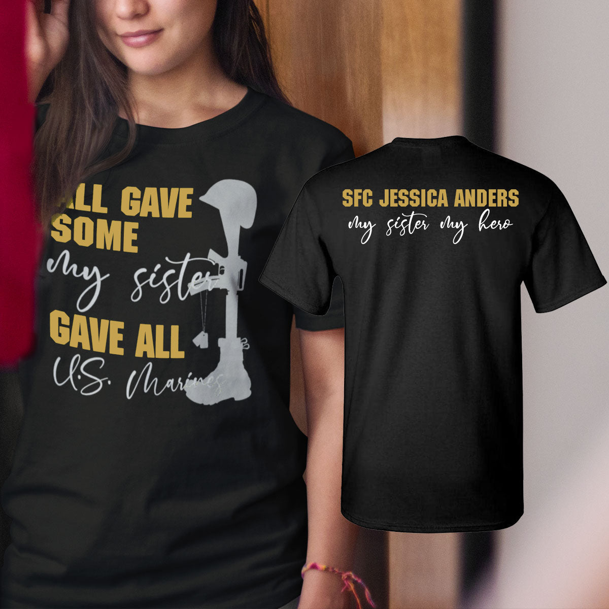 All Gave Some, Some Gave All Personalized Gold Star Shirt