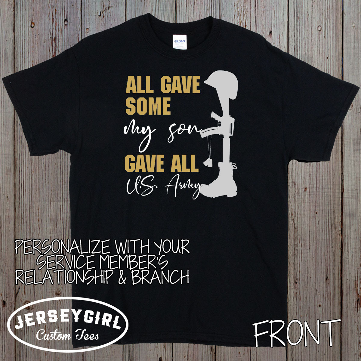 All Gave Some, Some Gave All Personalized Gold Star Shirt