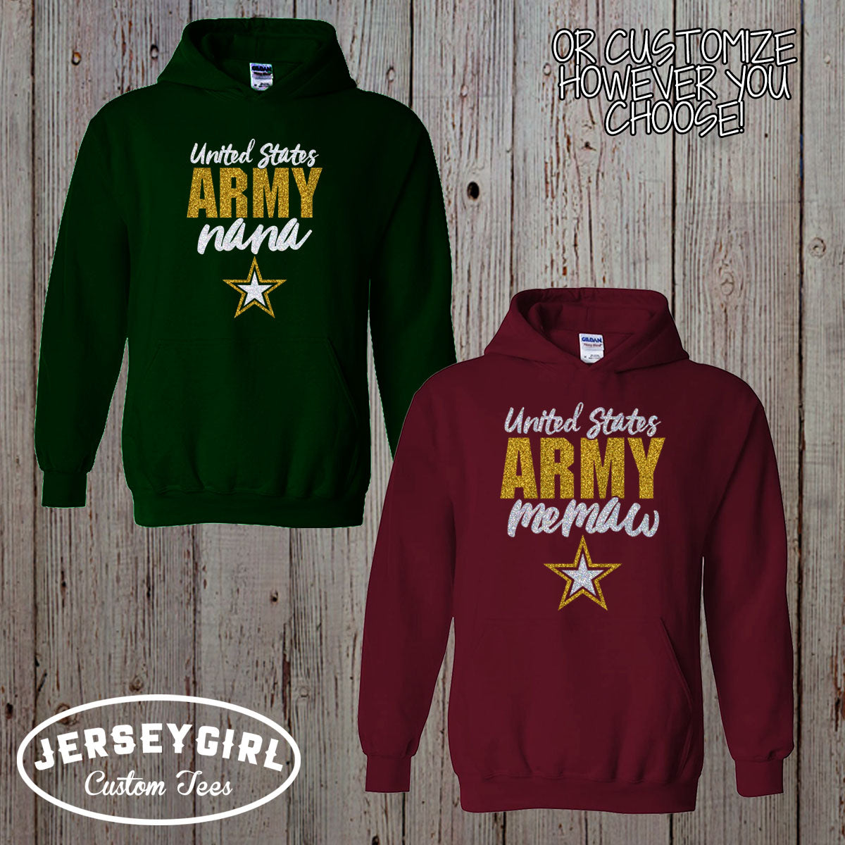 custom US Army grandma hoodie