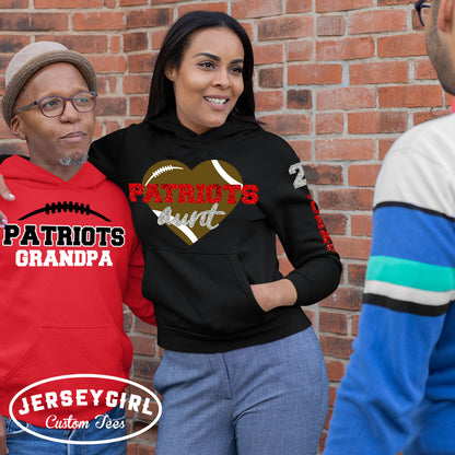 glitter football aunt hoodie