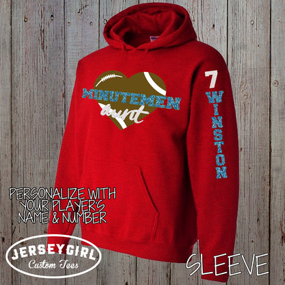 glitter football aunt hoodie