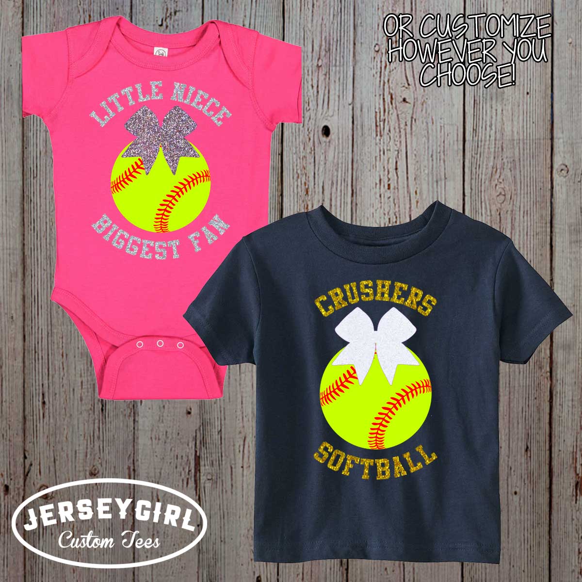 Auntie's Biggest Fan Softball Baby Bodysuit or Toddler Shirt
