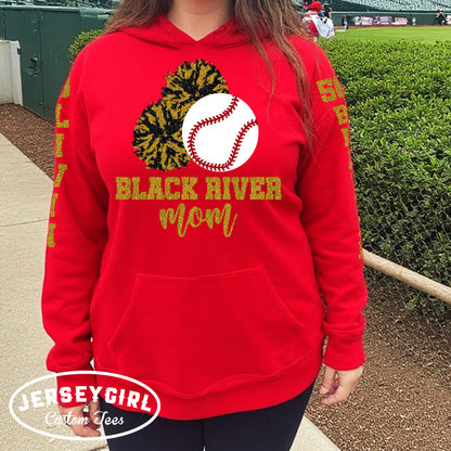 baseball and cheer mom hoodie